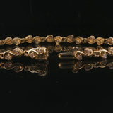 14k Yellow Gold and 1cttw Diamond 8.2g Ladies Fancy Link Bracelet 7"