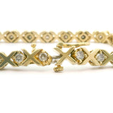 14k Yellow Gold and 2.5cttw Natural Diamond 25.6g Vintage X Link Bracelet 7.25"