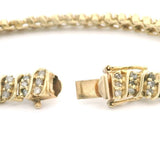 14k Yellow Gold and 3.5cttw Diamond 17.4g Vintage S Link Tennis Bracelet 7.5"