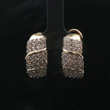 14k Yellow Gold and 2cttw Diamond Huggie Earrings