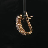 14k Yellow Gold and 2cttw Diamond Huggie Earrings