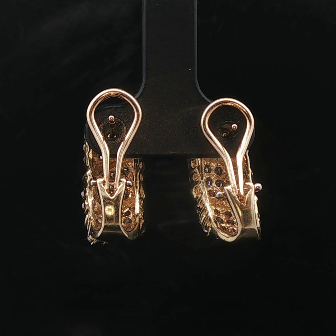 14k Yellow Gold and 2cttw Diamond Huggie Earrings