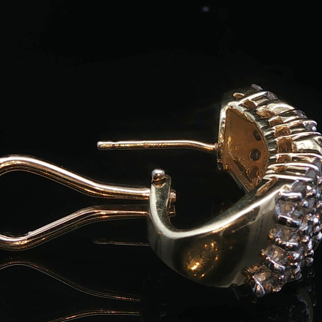 14k Yellow Gold and 2cttw Diamond Huggie Earrings