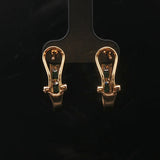 14k Yellow Gold Emerald and Diamond Small Hoop Earrings