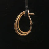 14k Yellow Gold and 1cttw Diamond Hoop Earrings 1"