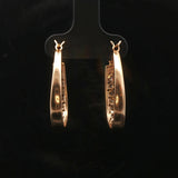 14k Yellow Gold and 0.75cttw Diamond Hoop Earrings 1"