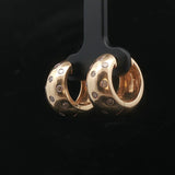 14k Yellow Gold 12.3g Solid Heavy 0.25cttw Scattered Diamond Huggie Earrings