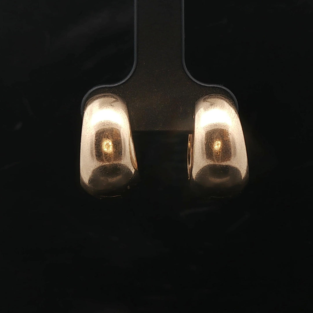 14k Yellow Gold 12.3g Solid Heavy 0.25cttw Scattered Diamond Huggie Earrings