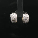 14k Yellow and White Gold Solid 2cttw Pave Diamond Huggie Earrings