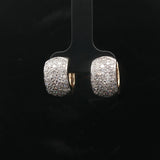 14k Yellow and White Gold Solid 2cttw Pave Diamond Huggie Earrings