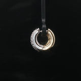 14k Yellow and White Gold Solid 2cttw Pave Diamond Huggie Earrings