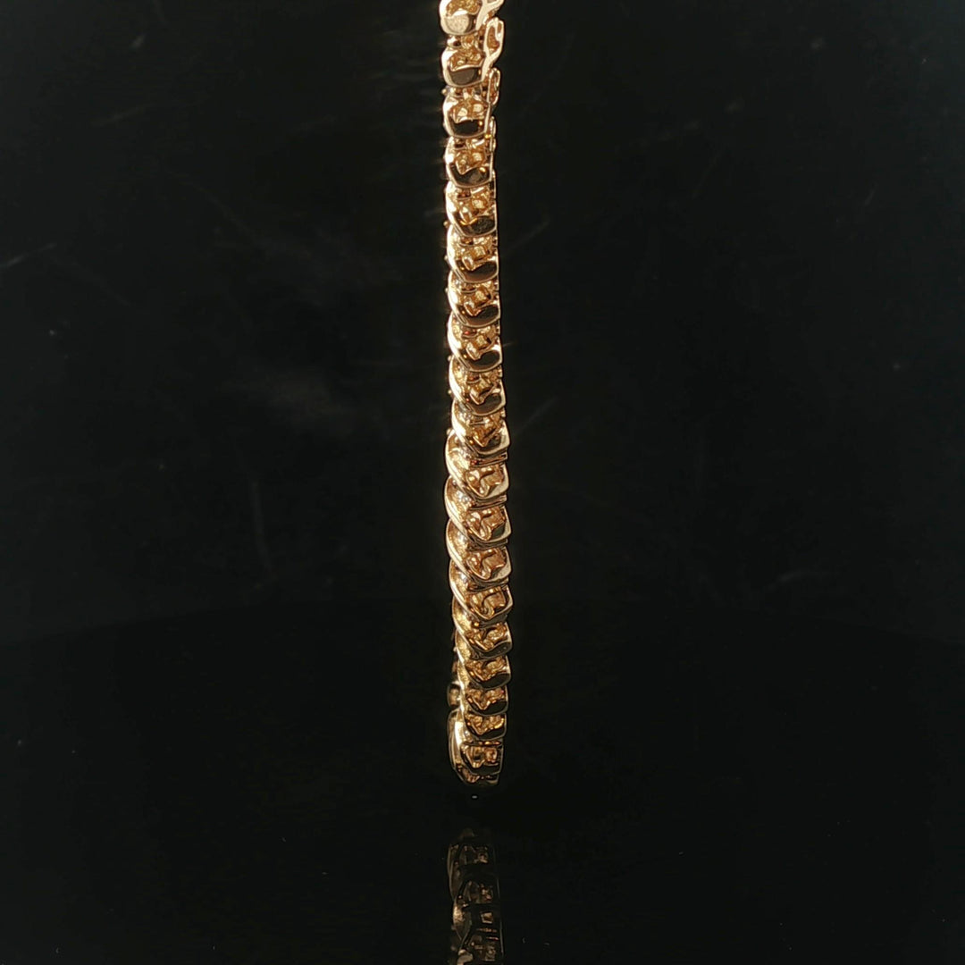 14k Yellow Gold 37.3g Heavy Vintage 4cttw Graduated Tennis Necklace 16"