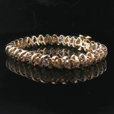 14k Yellow Gold and White Gold 5.5cttw Heavy Vintage Tennis Bracelet 7"