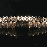 14k Yellow Gold and White Gold 5.5cttw Heavy Vintage Tennis Bracelet 7"