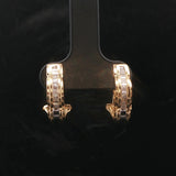 14k Yellow and White Gold 0.35cttw Baguette Diamonds Huggie Earrings
