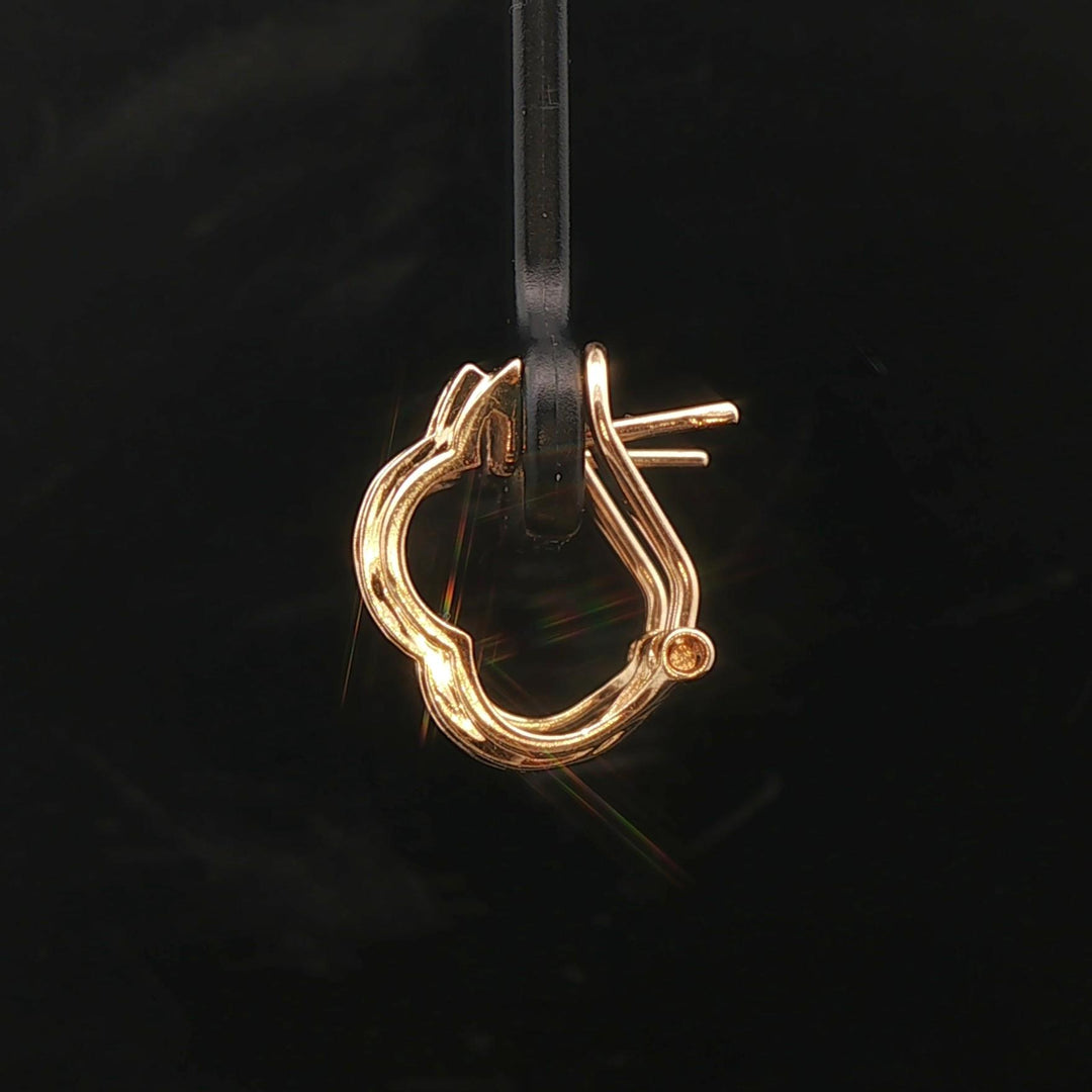 14k Yellow and White Gold 0.35cttw Baguette Diamonds Huggie Earrings