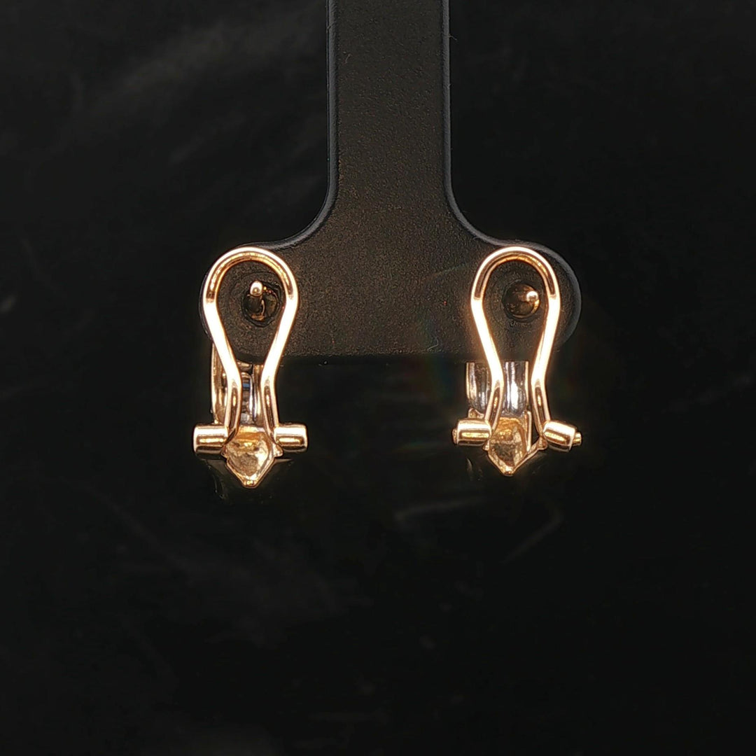 14k Yellow and White Gold 0.35cttw Baguette Diamonds Huggie Earrings