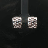 14k White and Yellow Gold Diamond Filigree Huggie Earrings