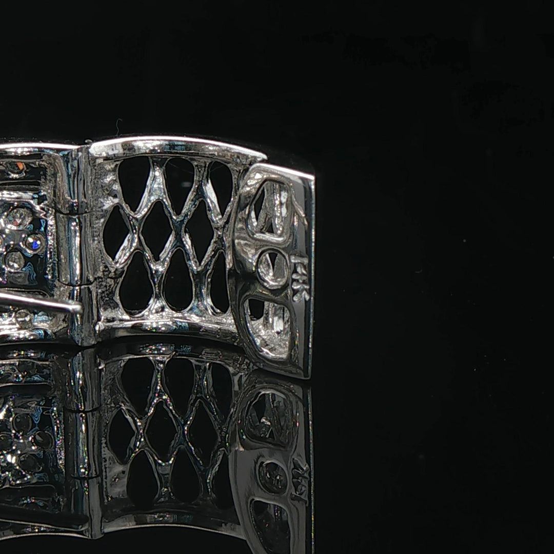 14k White and Yellow Gold Diamond Filigree Huggie Earrings