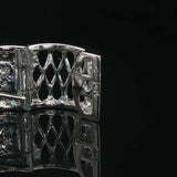 14k White and Yellow Gold Diamond Filigree Huggie Earrings