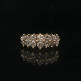 14k Yellow Gold and 1cttw Diamond Vintage Ladies Cluster Ring Size 6.5