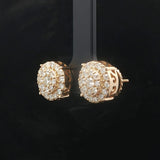 14k Yellow Gold and 2cttw Diamond Cluster Stud Earrings