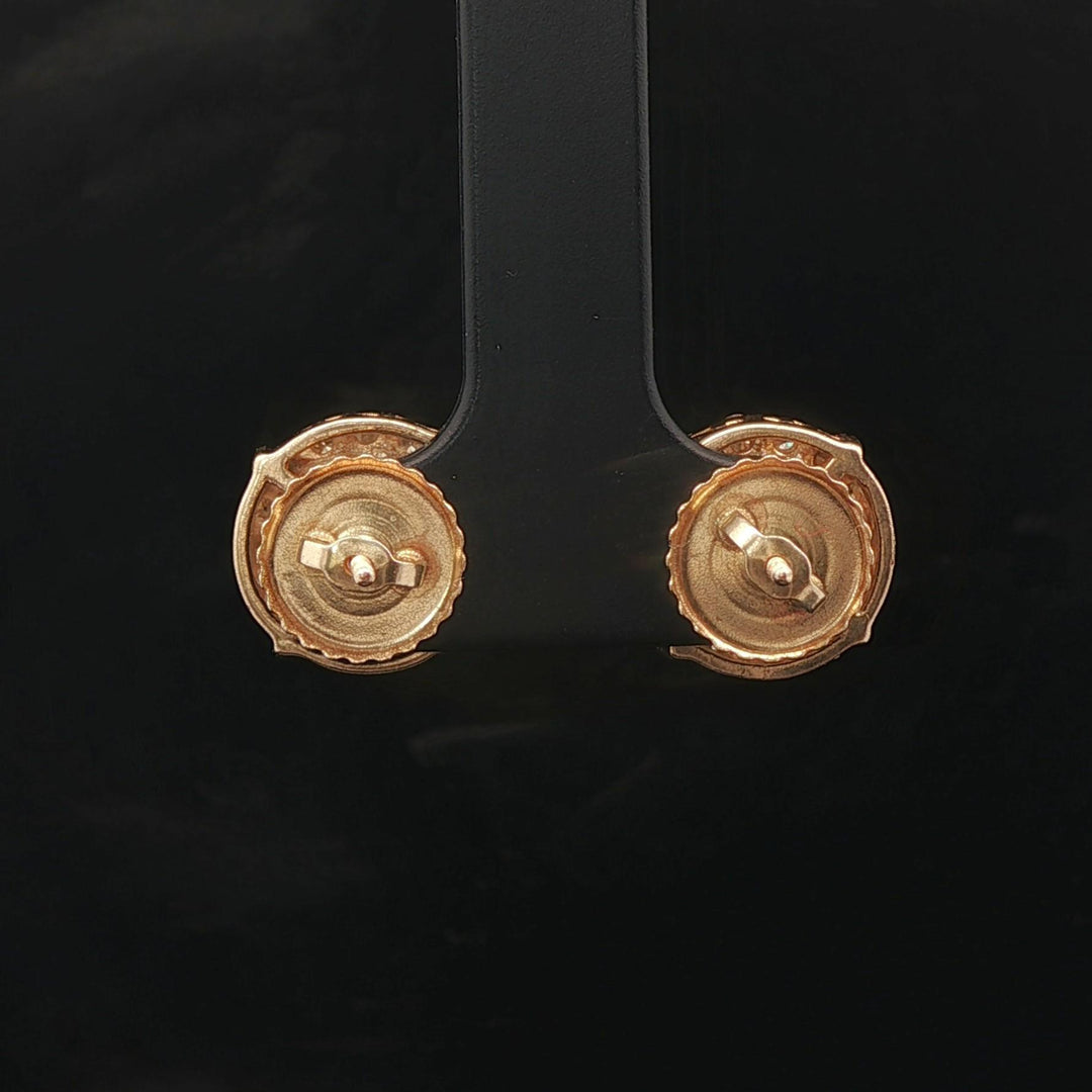 14k Yellow Gold and 2cttw Diamond Cluster Stud Earrings