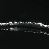 14k White Gold and Diamond Beaded Ball Flex Cuff Bracelet 6.75"