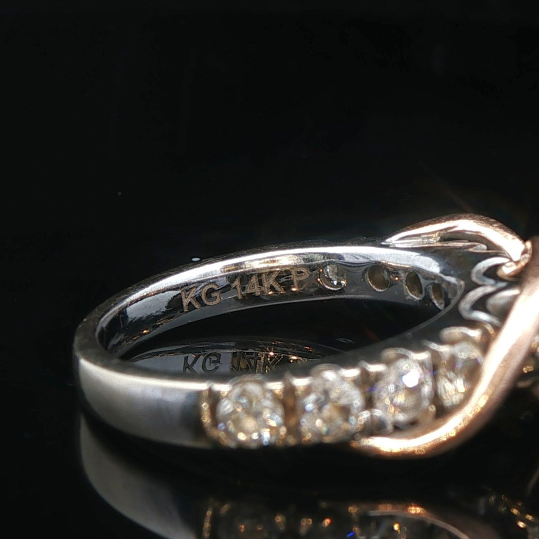 14k White and Rose Gold 1.5cttw Diamond Fancy Band Ring Size 7