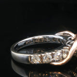 14k White and Rose Gold 1.5cttw Diamond Fancy Band Ring Size 7