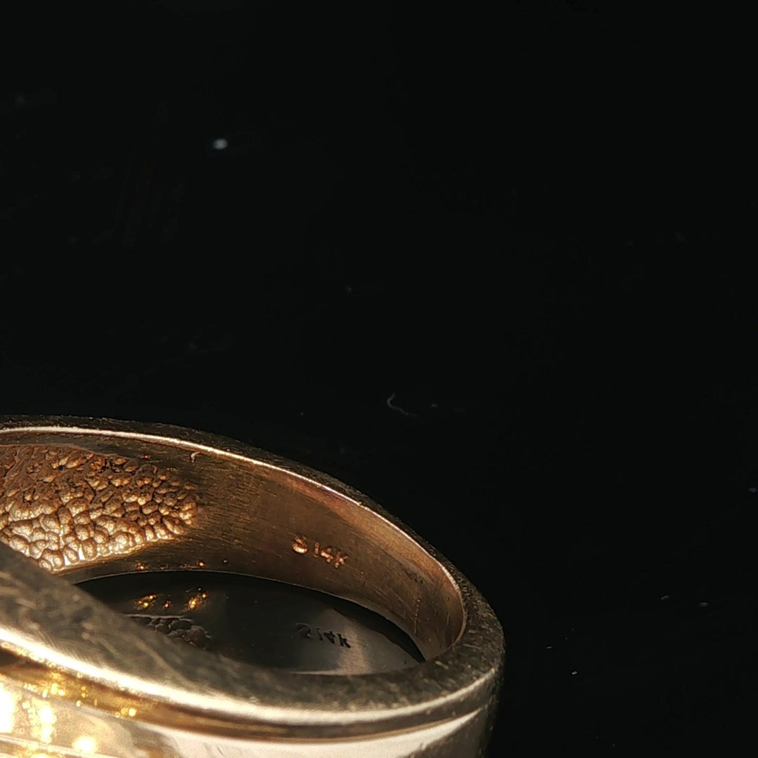 14k Yellow Gold Ruby and Diamond 10.4g Men's Retro Ring Size 7.75