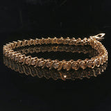 14k Yellow Gold and 2.25cttw Diamond Vintage S Link Tennis Bracelet 7.5"