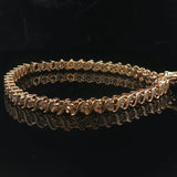 14k Yellow Gold and 2.25cttw Diamond Vintage S Link Tennis Bracelet 7.5"