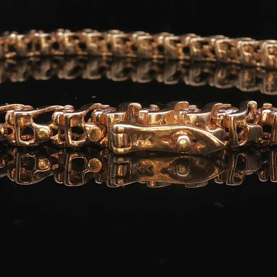 14k Yellow Gold and 2.25cttw Diamond Vintage S Link Tennis Bracelet 7.5"