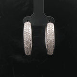 14k White Gold and 3cttw Diamond Inside Out Hoop Earrings 1"