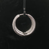 14k White Gold and 3cttw Diamond Inside Out Hoop Earrings 1"