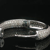 14k White Gold and 3cttw Diamond Inside Out Hoop Earrings 1"