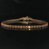 14k Yellow Gold and 4.5cttw Diamond Vintage Ladies Tennis Bracelet 7"
