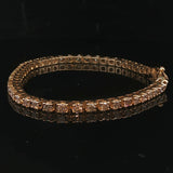 14k Yellow Gold and 4.5cttw Diamond Vintage Ladies Tennis Bracelet 7"