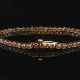 14k Yellow Gold and 4.5cttw Diamond Vintage Ladies Tennis Bracelet 7"