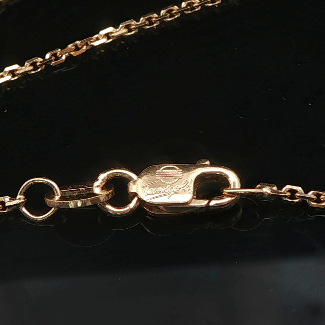 14k Yellow and White Gold 0.50ct Bezel Set Diamond Pendant Necklace Italy 16"