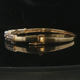 14k Yellow and White Gold 11g Vintage 0.50cttw Diamond Bangle Bracelet 6.5"