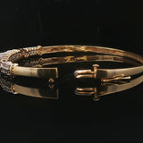 14k Yellow and White Gold 11g Vintage 0.50cttw Diamond Bangle Bracelet 6.5"