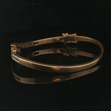 14k Yellow Gold 16.7g and 1cttw Diamond Vintage Bypass Bangle Bracelet 6.75"