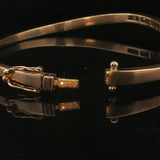 14k Yellow Gold 16.7g and 1cttw Diamond Vintage Bypass Bangle Bracelet 6.75"