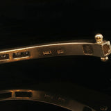 14k Yellow Gold 16.7g and 1cttw Diamond Vintage Bypass Bangle Bracelet 6.75"