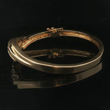 14k Yellow Gold 22g Ruby and 1cttw Diamond Fancy Bangle Bracelet 7"