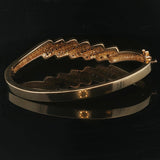 14k Yellow Gold 22g Ruby and 1cttw Diamond Fancy Bangle Bracelet 7"