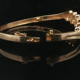 14k Yellow Gold 22g Ruby and 1cttw Diamond Fancy Bangle Bracelet 7"