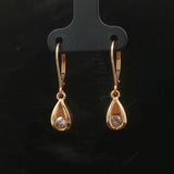 14k Yellow Gold and 0.50cttw Tear Drop Dangle Earrings 1"